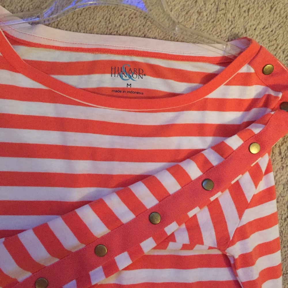 Hillard & Hanson Orange & White Top