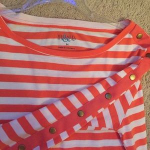 Hillard & Hanson Orange & White Top