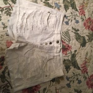 American Eagle white jean shorts size 8