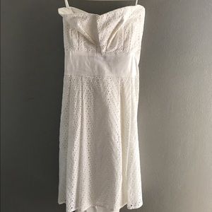 Strapless white dress