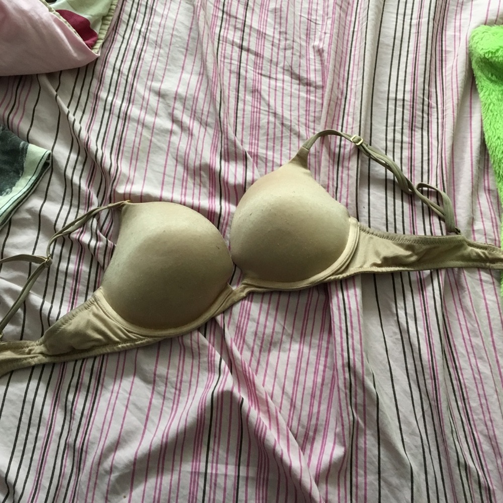 Tan Victoria's Secret push-up bra