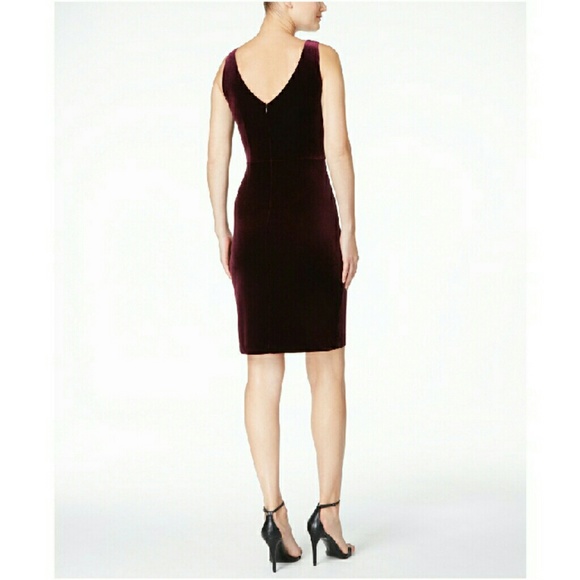 ***SALE NWT Calvin Klein Velvet Twist V-back dress - Picture 3 of 4