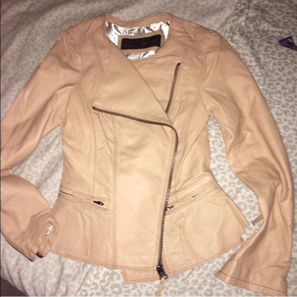 Zara genuine leather jacket