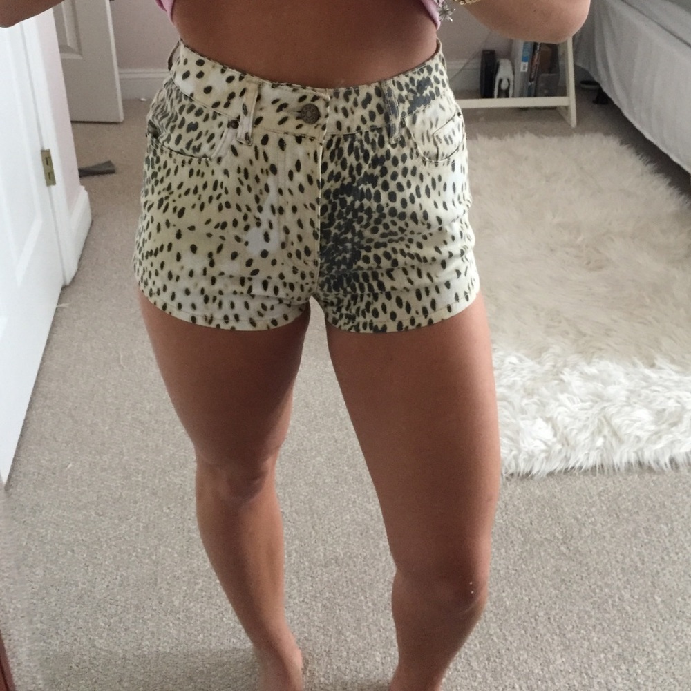 HighWaist Cheetah Cheeky Shorts