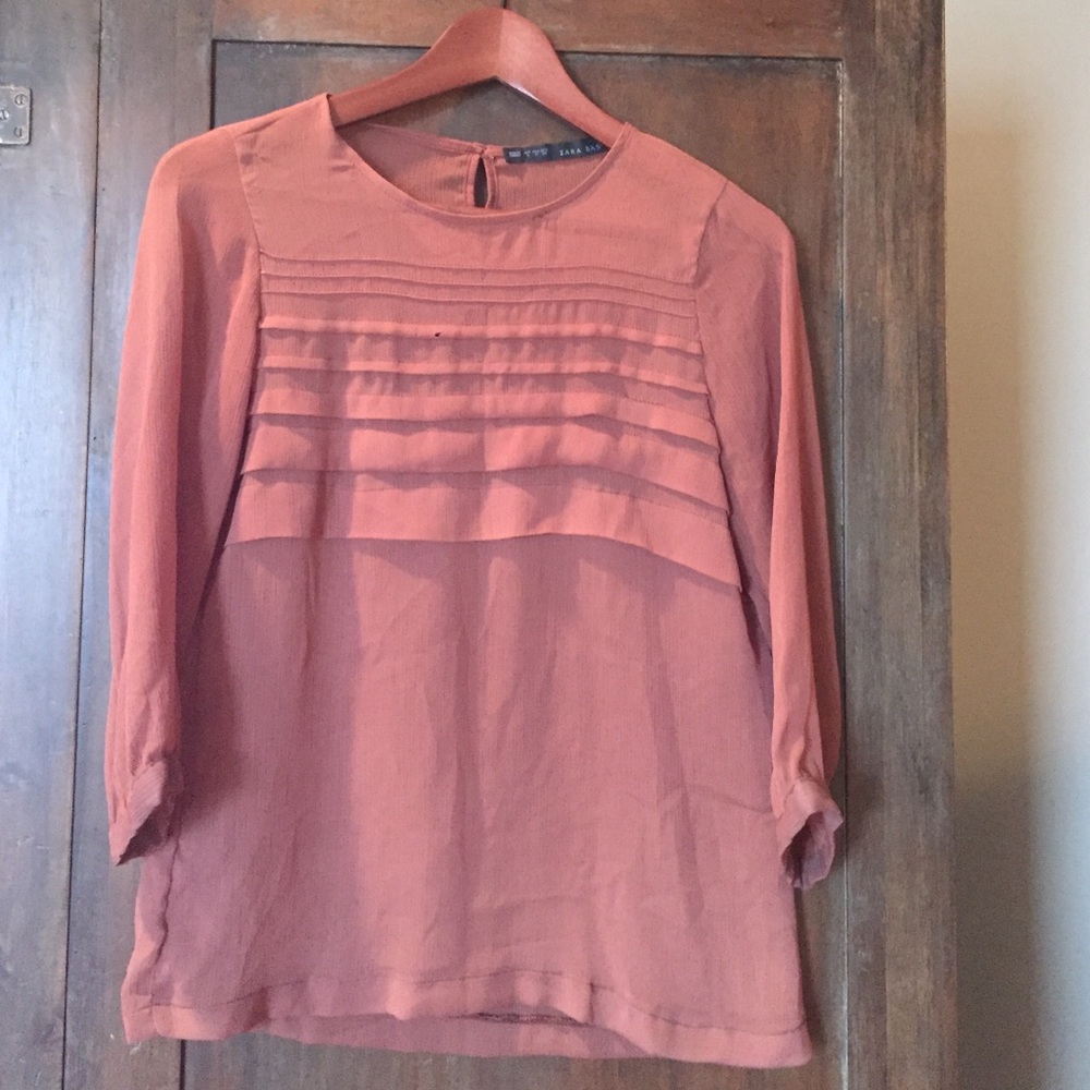 Zara sheer blouse in Rose - S
