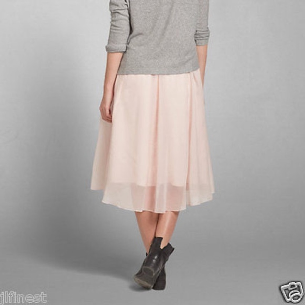 Abercrombie & Fitch pink midi skirt