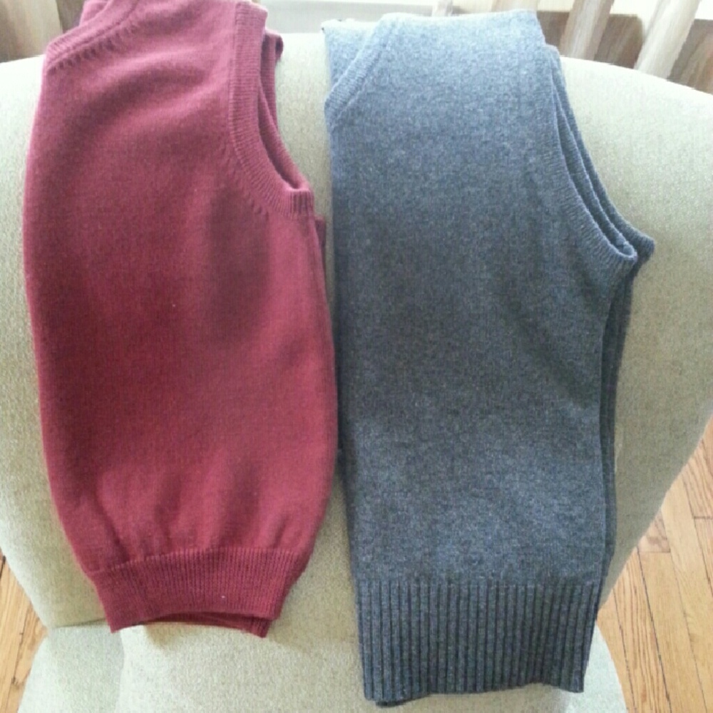 SOLD BB wine and vintage gray vest bundle