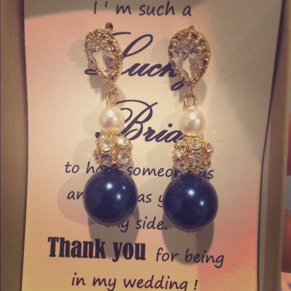 Blue tear drop earrings