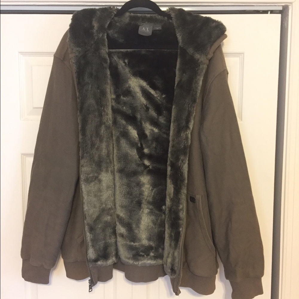 Armani Exchange faux fur lined jacket