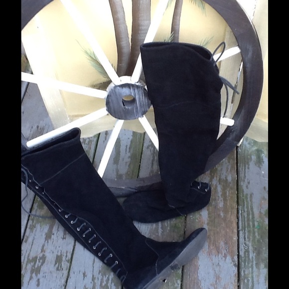 Colin Stuart Suede Lace Up OTK Boots...Cool!! - Picture 3 of 3