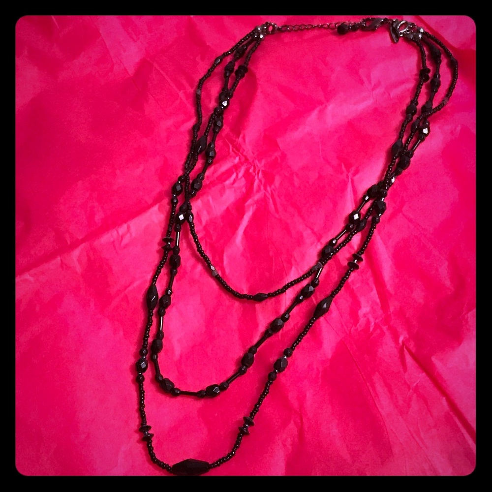 Black layered necklace