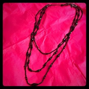 Black layered necklace