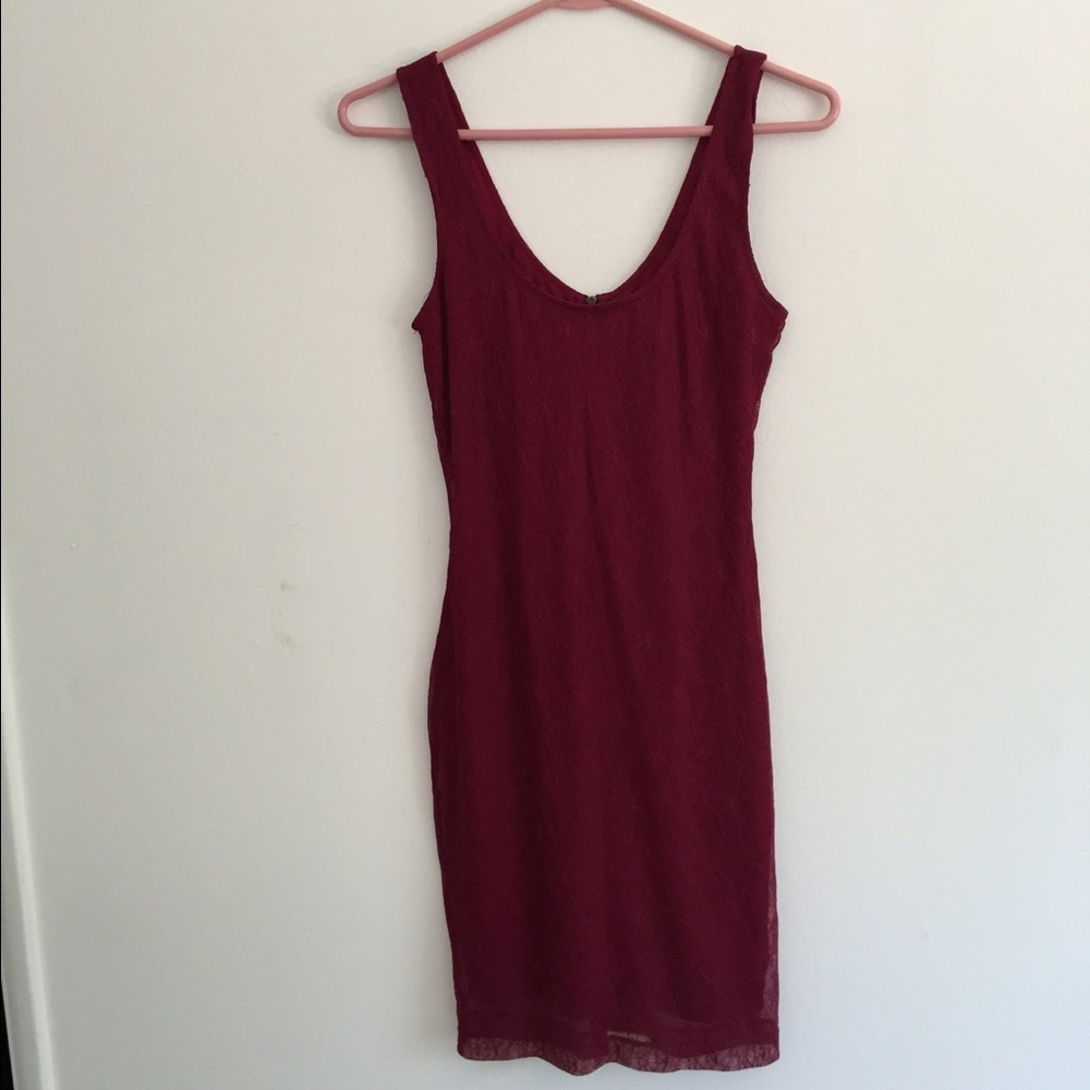 Bar III burgundy lace dress