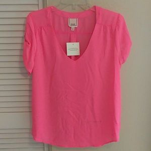 Neon pink blouse