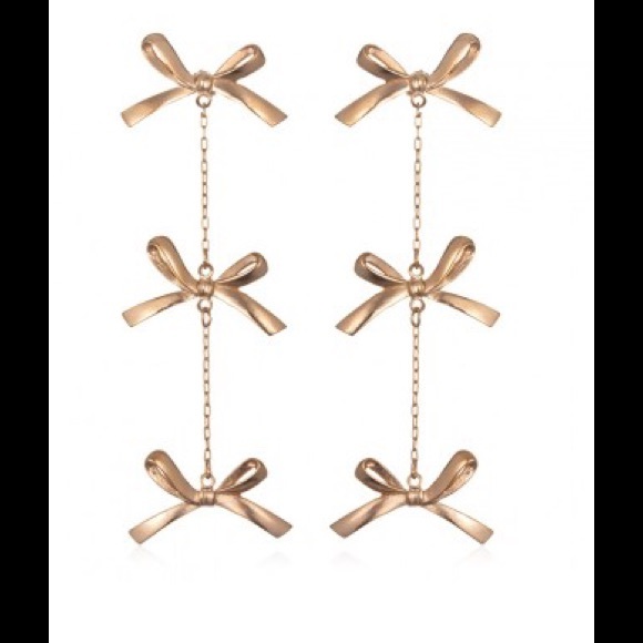 TULESTE 3-TIER 18K ROSE GOLD-PLATED EARRINGS - Picture 2 of 3