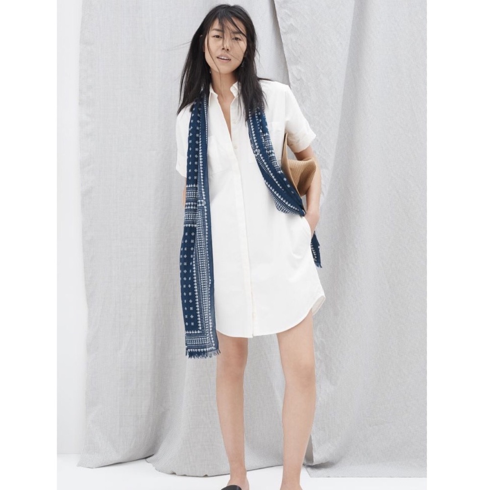 Madewell Courier Shirt Dress in Pure White Size S