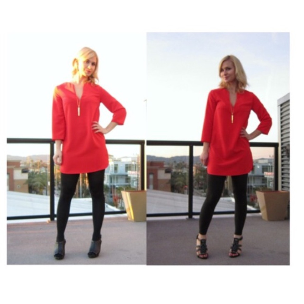 H&M Red Tunic Shirt or Dress Sz 2 NWT
