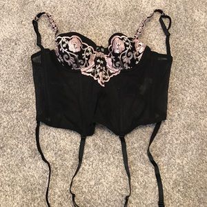 Black Floral Corset Never Worn
