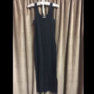 Long black tank top dress