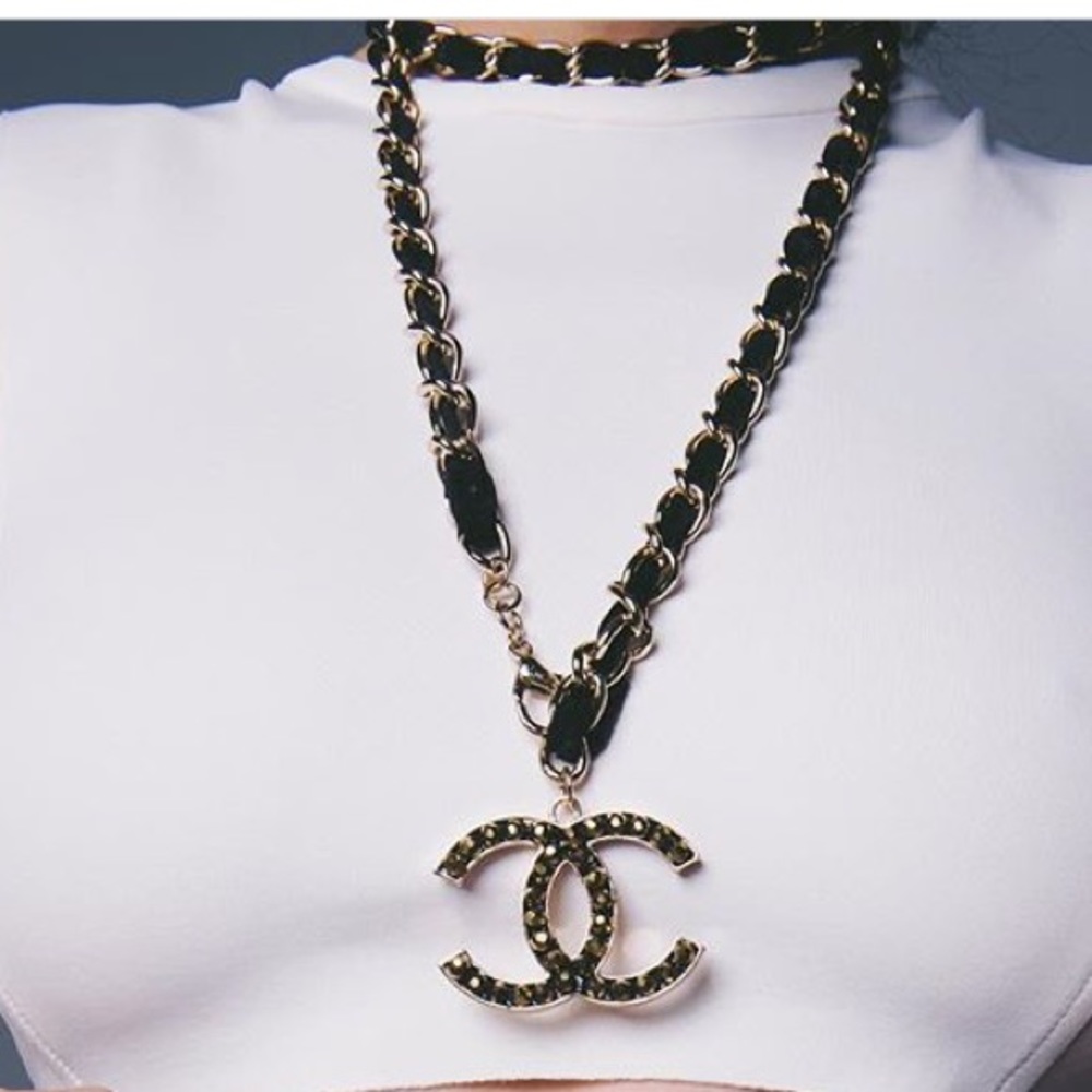 Chanel belt/necklace with gold stones