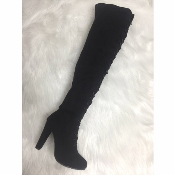 Lace up over the Knee Thigh High Boot - Picture 6 of 6