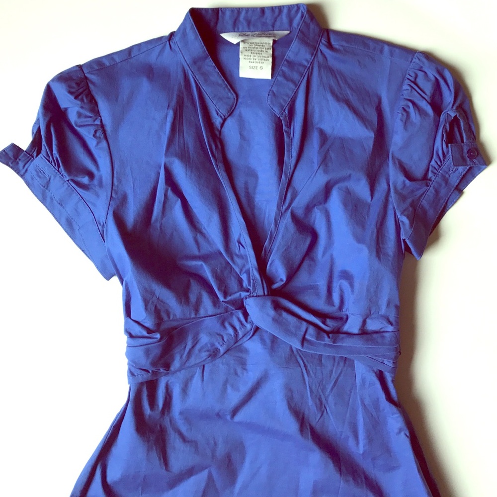 Royal Blue vNeck Tie BackBlouse, Brand New w/o Tag
