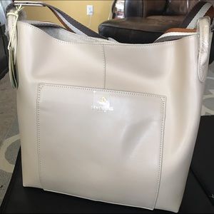NEW: Spartina 449 Cream Leather Middleton Hobo
