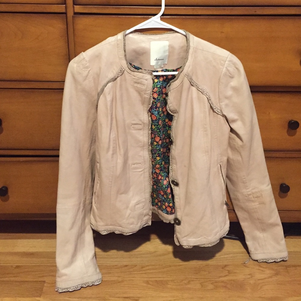 Beige leather jacket