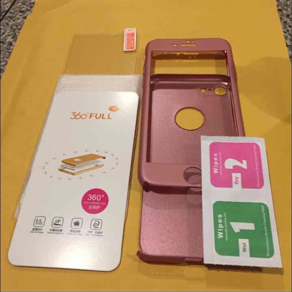 iPhone 7/6s 360 case rose gold + tempered glass