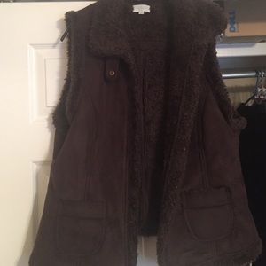 Maurices Brown Faux Fur Vest