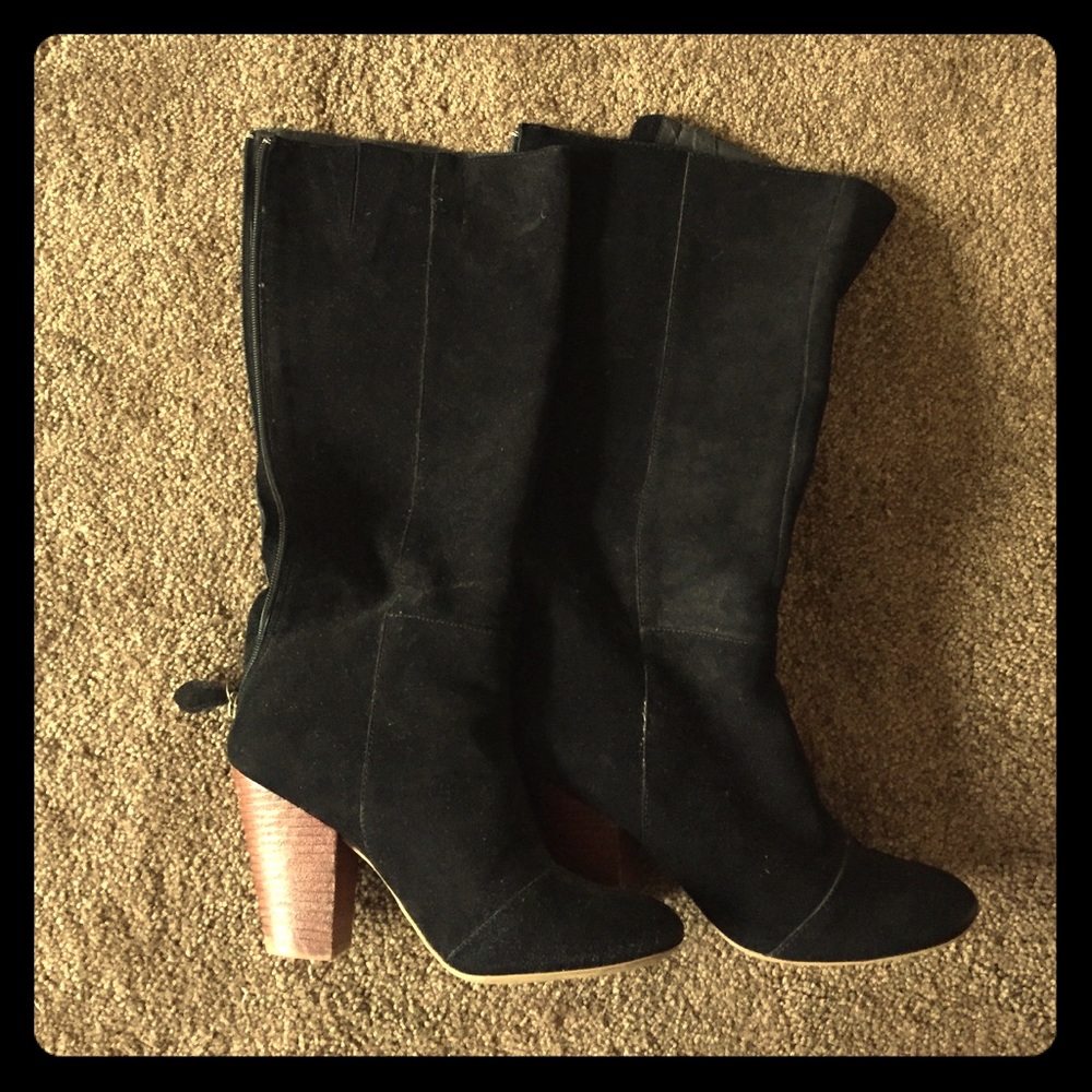 Matisse Black Suede and Leather Boots, size 8
