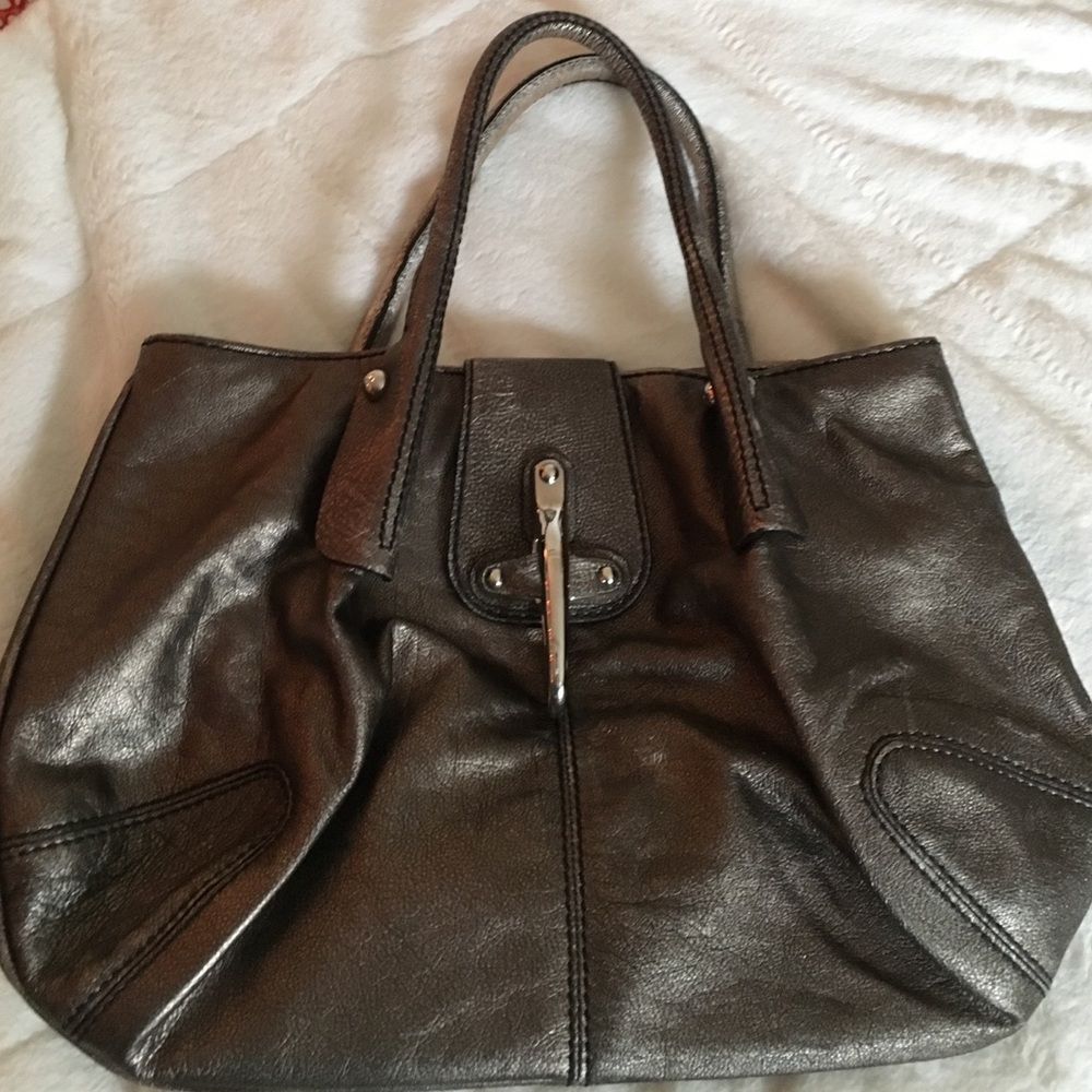 Metallic grey bag