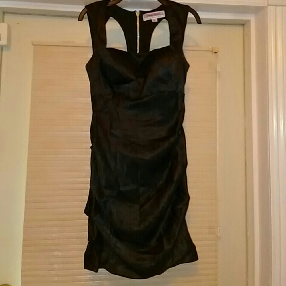 Black open back zippered dress