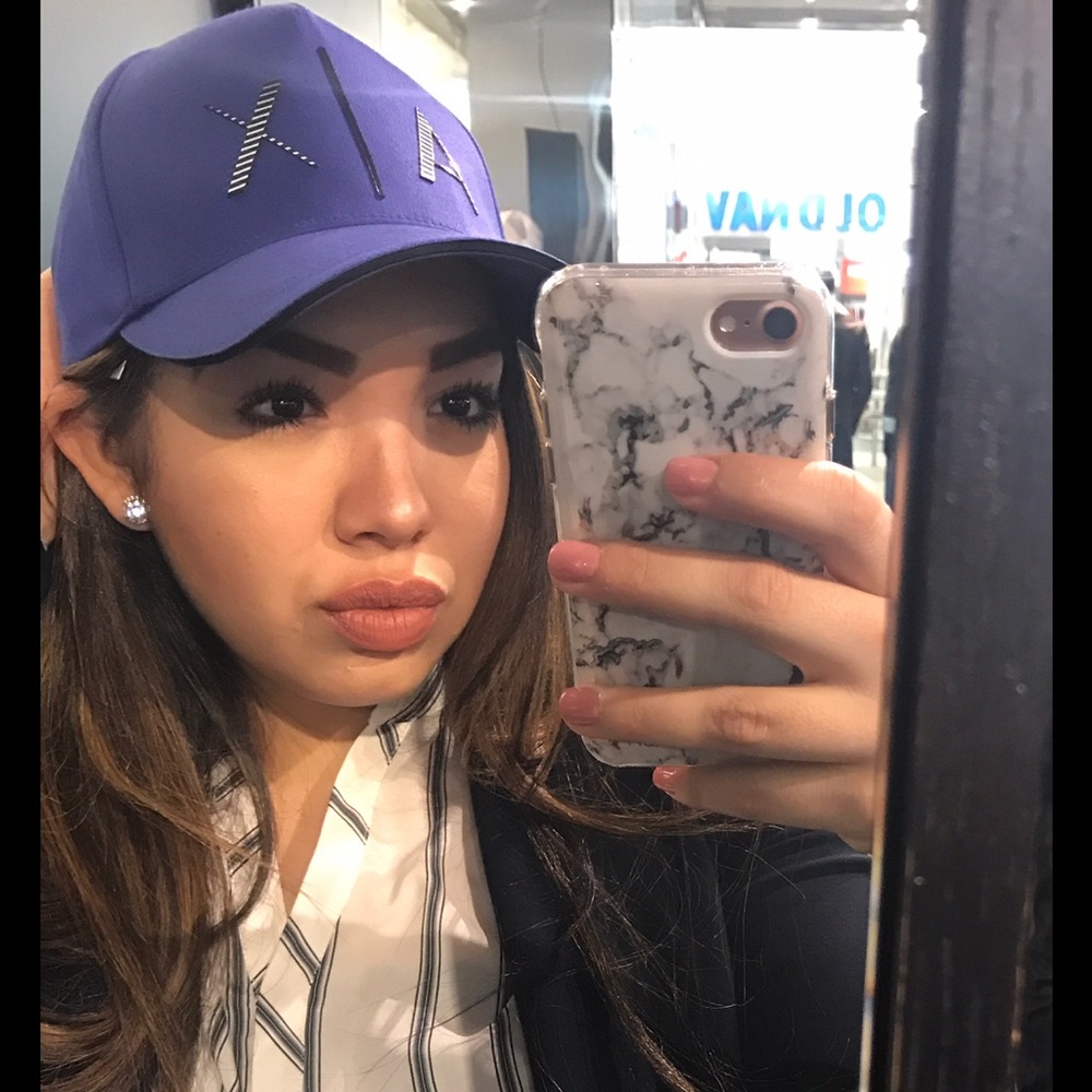 Additional pictures to raised ax hat just in blue