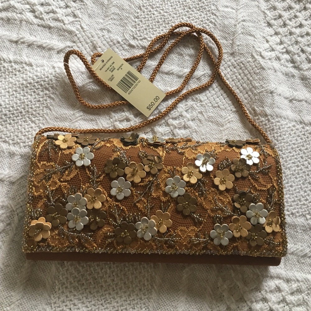 Valerie Stevens Gold Beaded Evening Bag Style68040