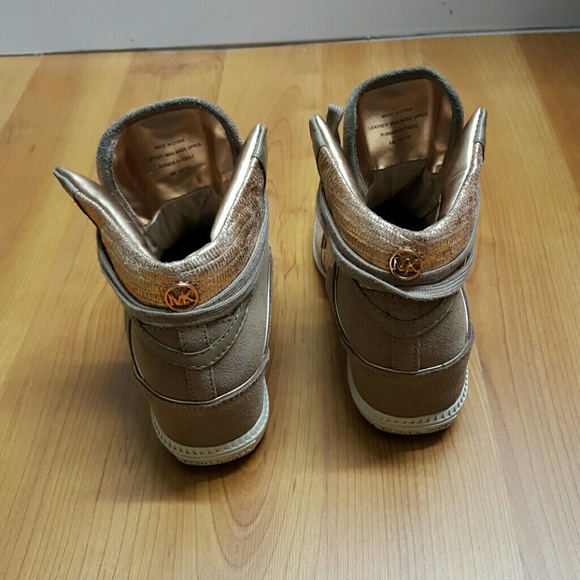 Rose gold Michael kors heeled sneakers sz 6 - Picture 4 of 4