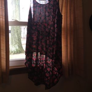 Torrid high-low floral print tunic top
