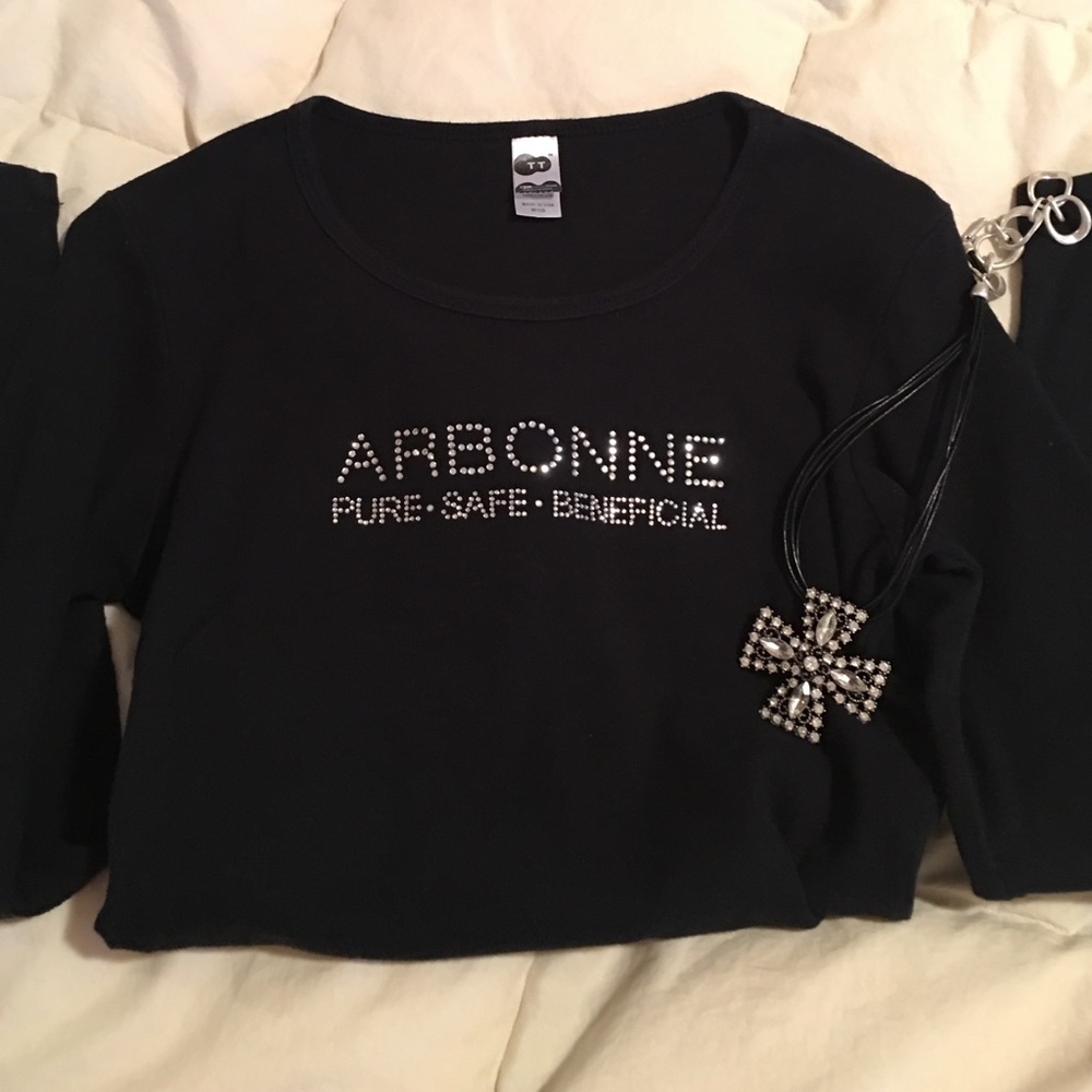 Long sleeve black Arbonne shirt