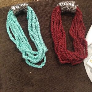Crocheted infinity scarf