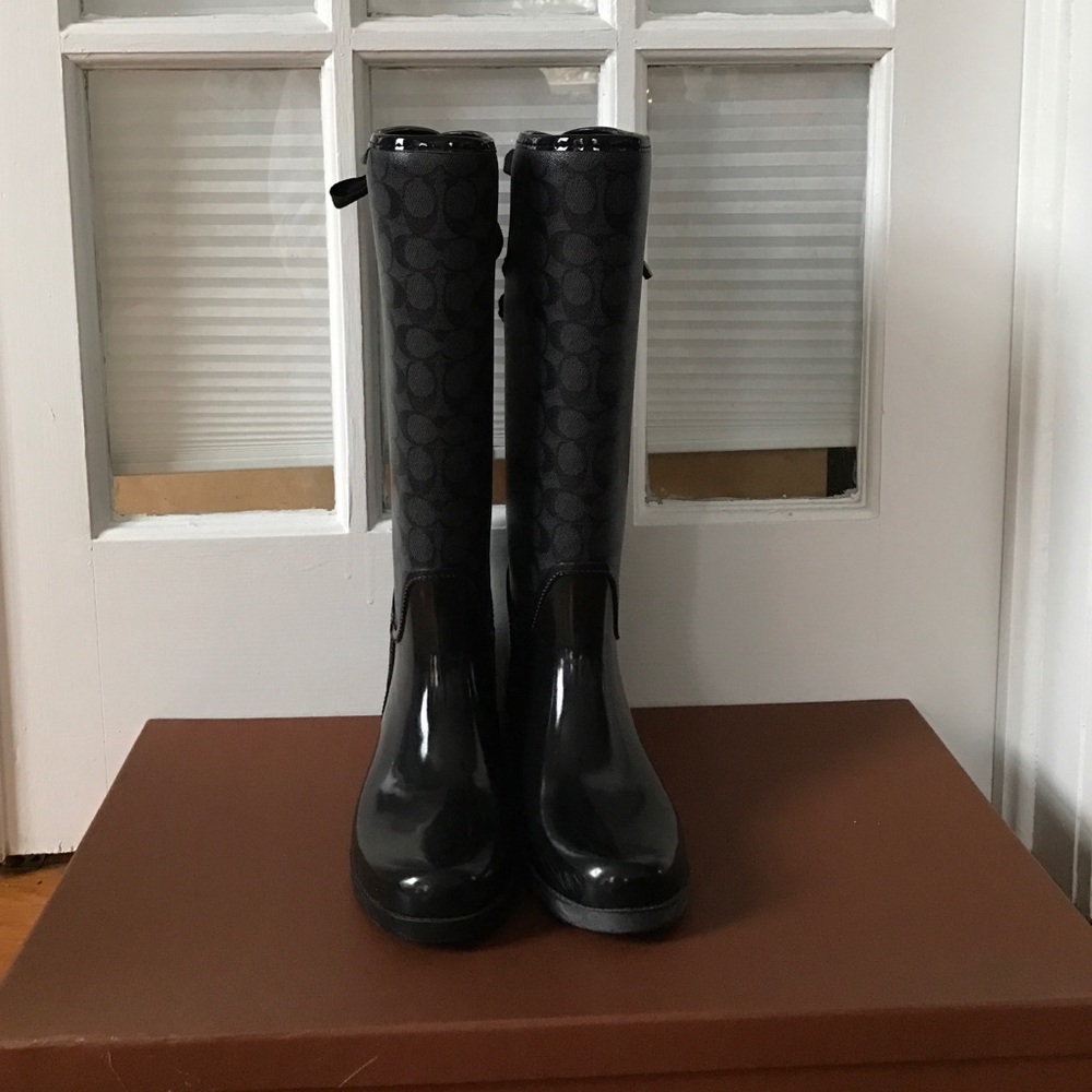 Coach lace up rain boots