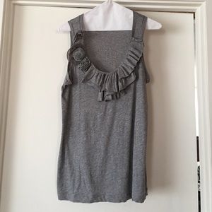 J. Crew size S grey tank top w floral detail