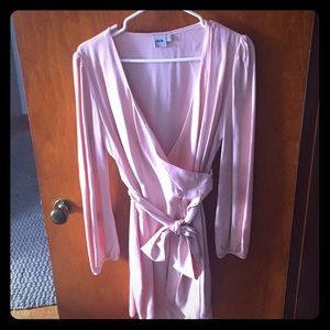 Blush Wrap Dress with Tulip Skirt