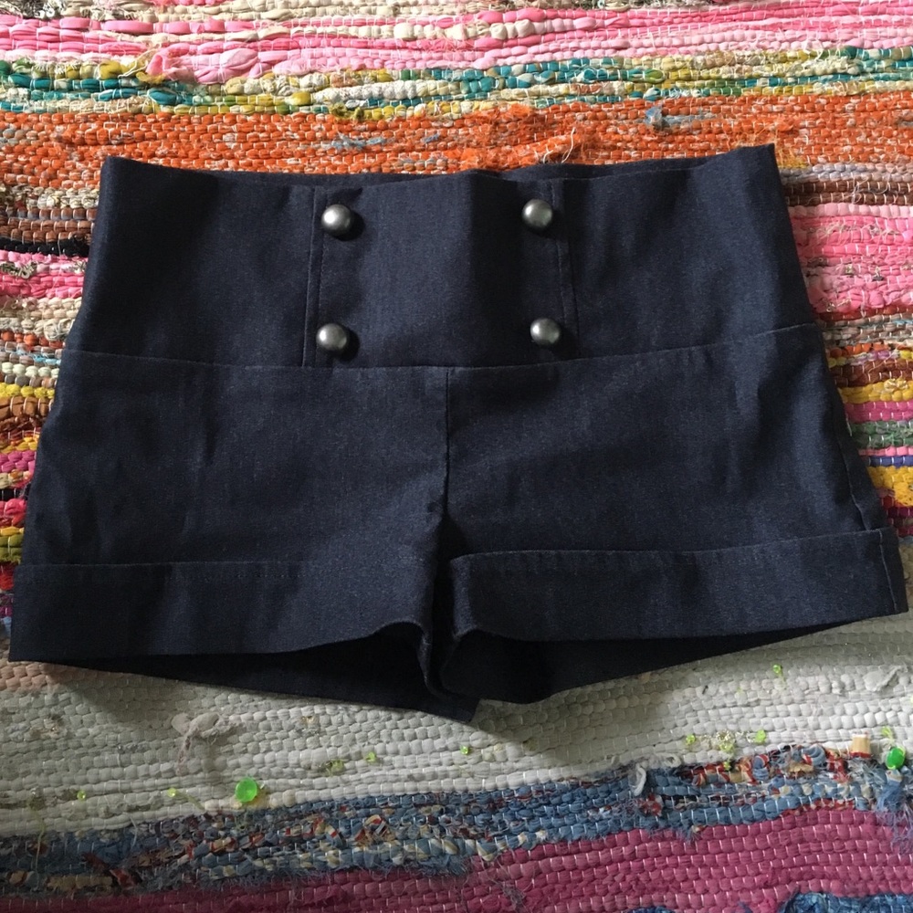 black high waisted shorts