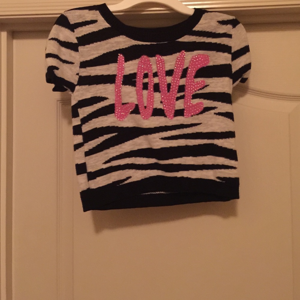 Justice zebra crop sweater