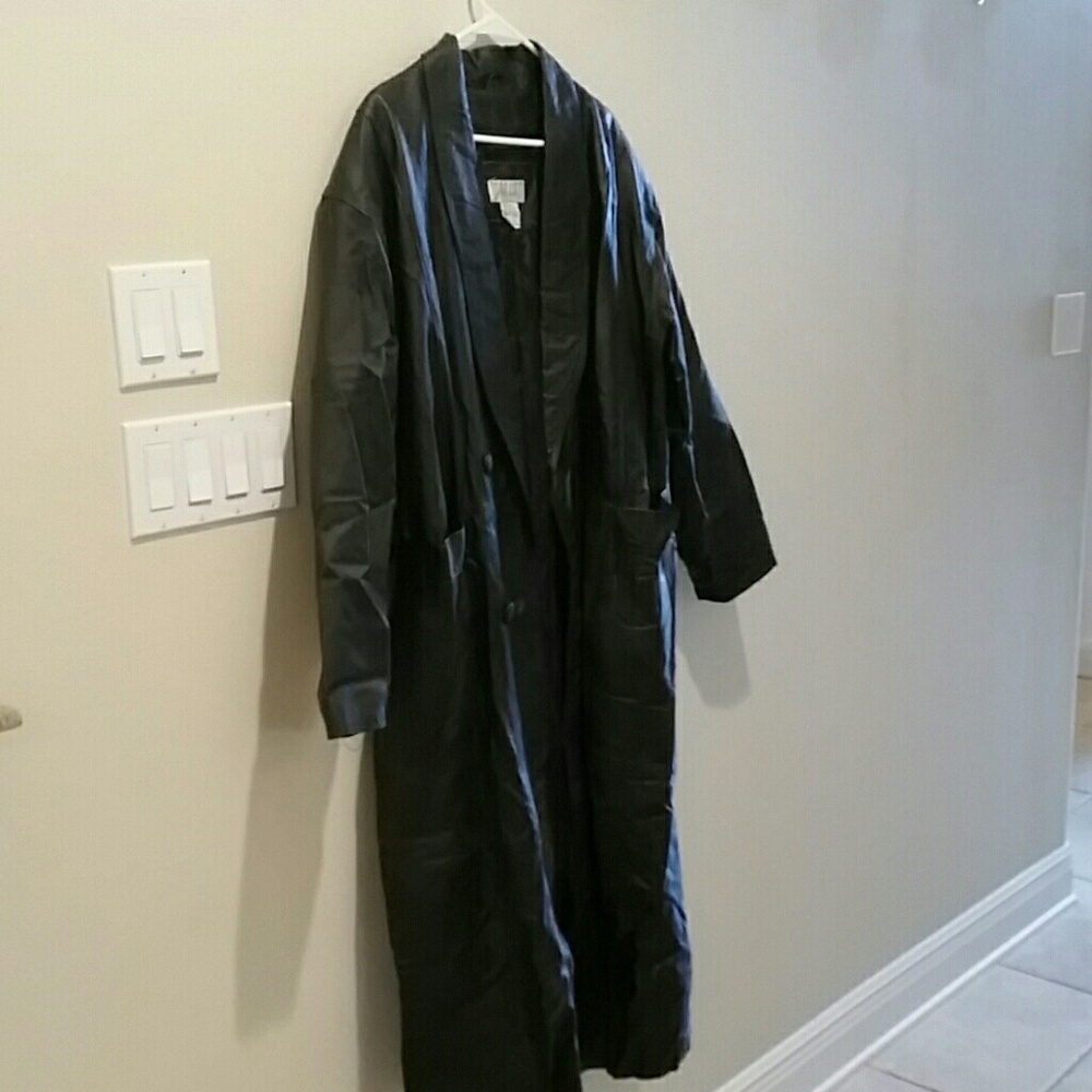 Full length leather coat