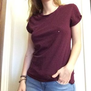 H & M // BASIC TEE - MAROON