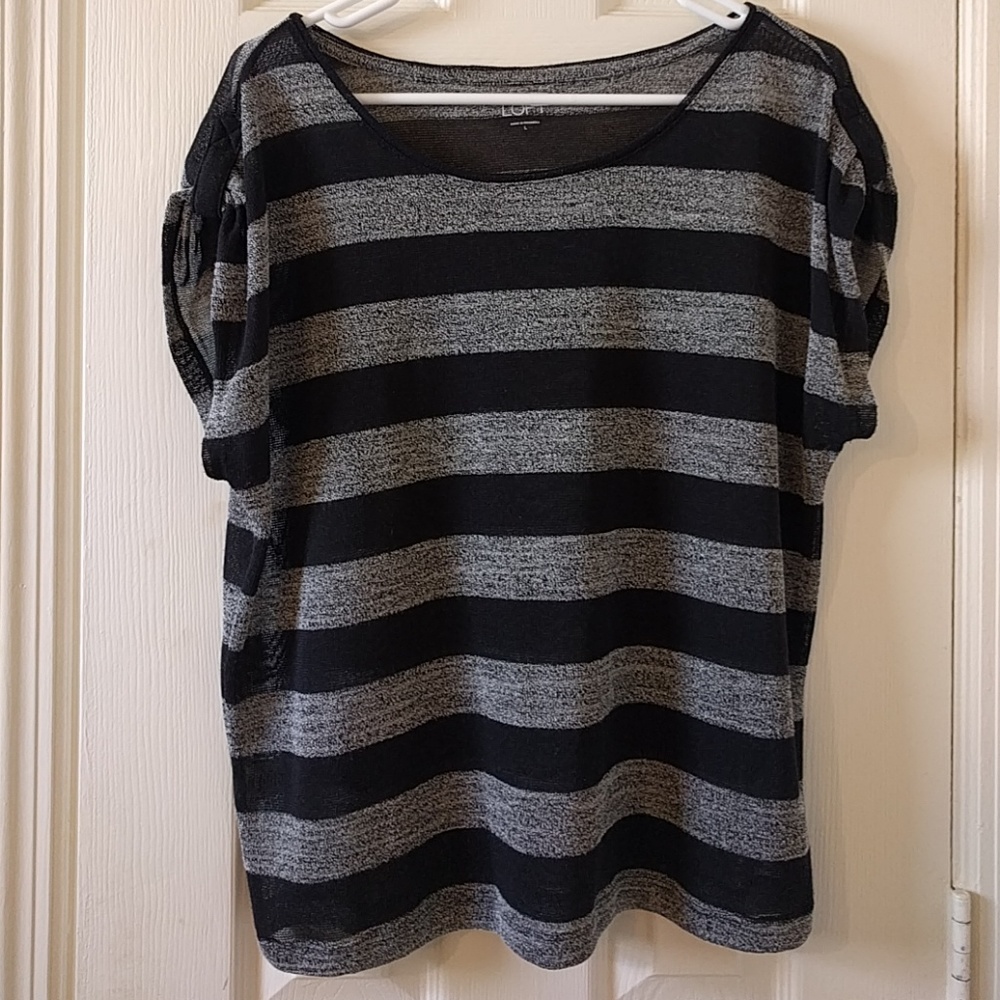 Sheer black and gray top