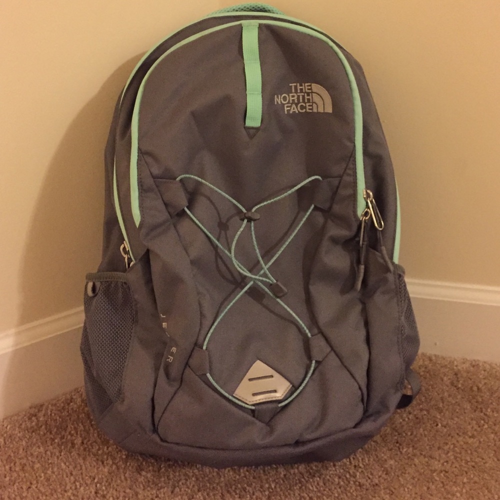 NORTH FACE grey and blue/green backpack