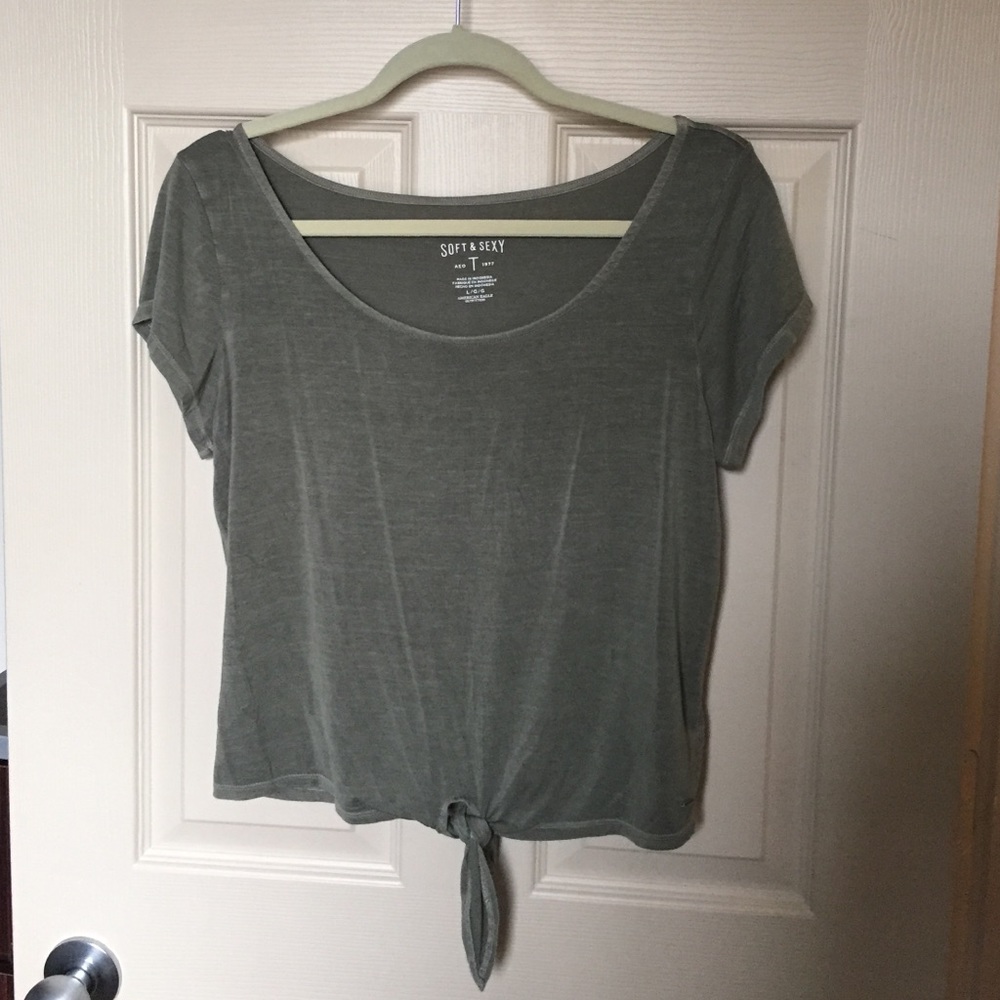 American Eagle Soft & Sexy Tied T-shirt