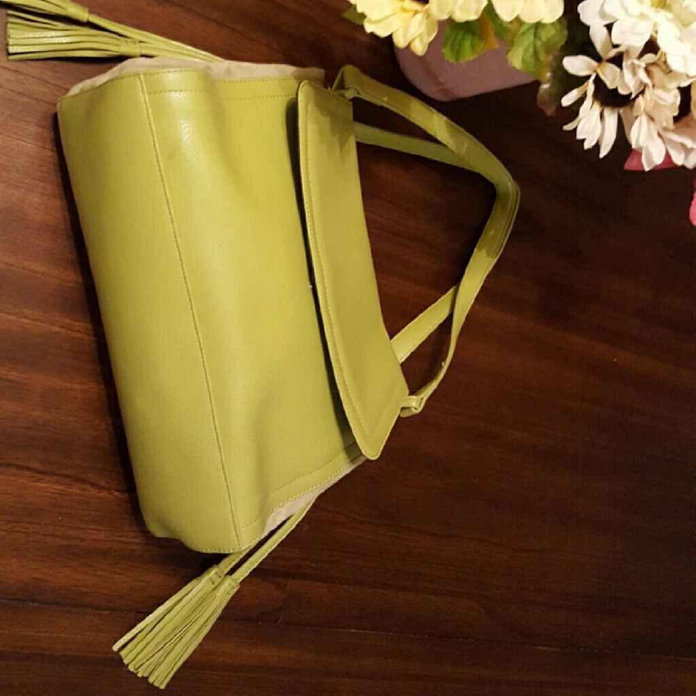 Green leather with suede side purse - Picture 2 of 4